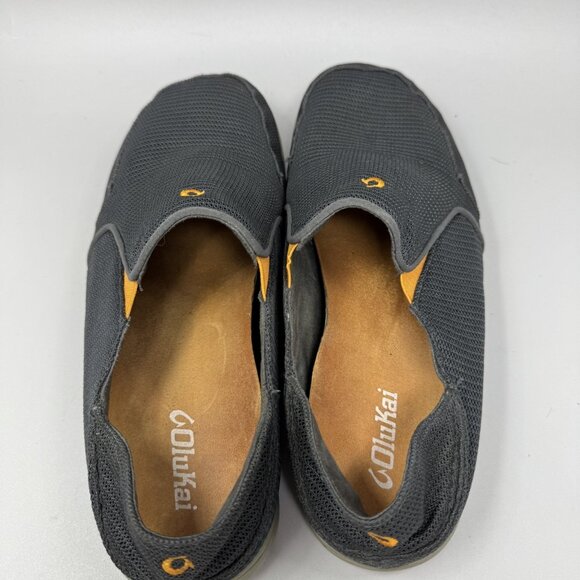OluKai Nohea Mesh Shoes Mens Size 10 Gray Slip On Casual Comfort Lightweight